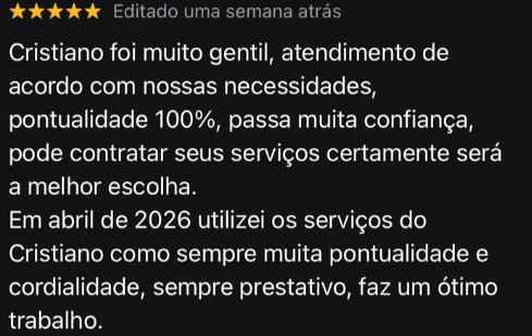 Avaliação real de cliente